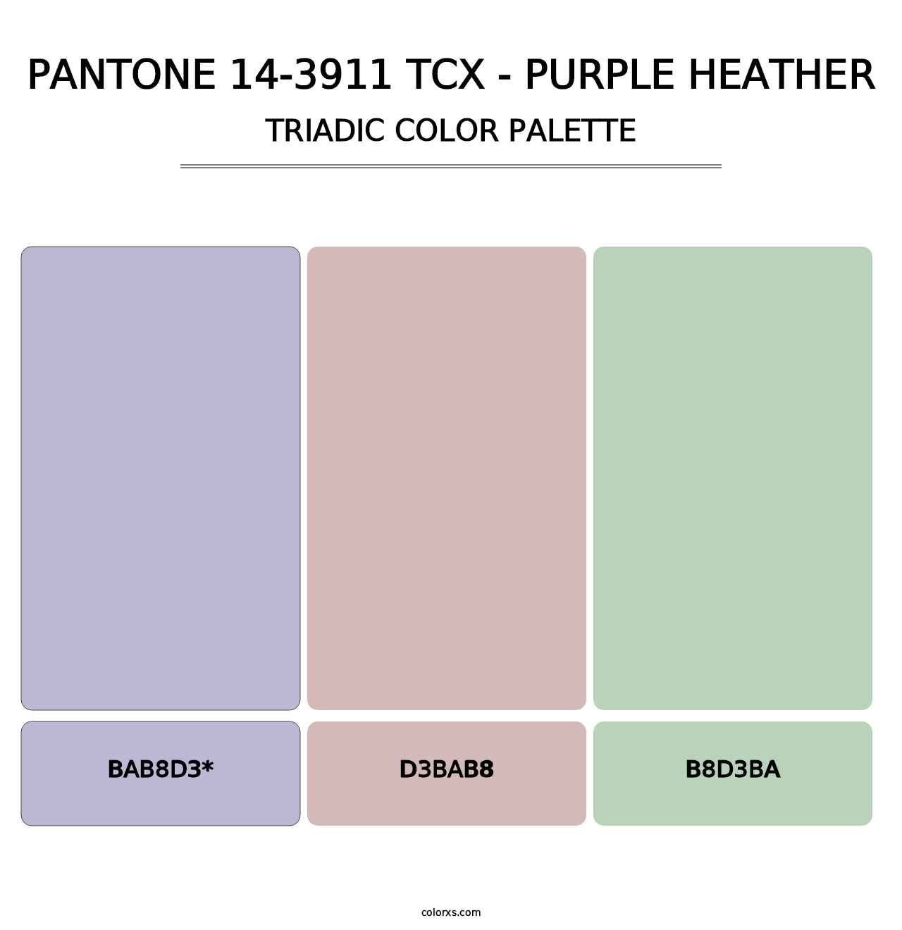 PANTONE 14-3911 TCX - Purple Heather - Triadic Color Palette