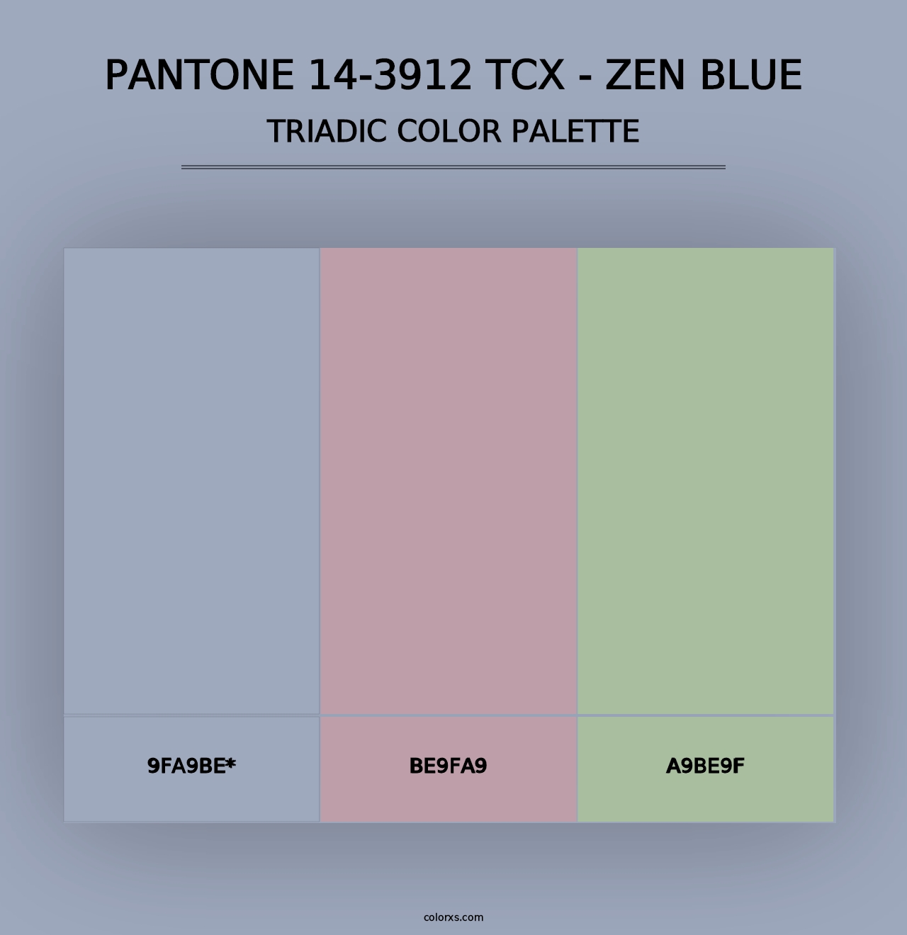 PANTONE 14-3912 TCX - Zen Blue - Triadic Color Palette