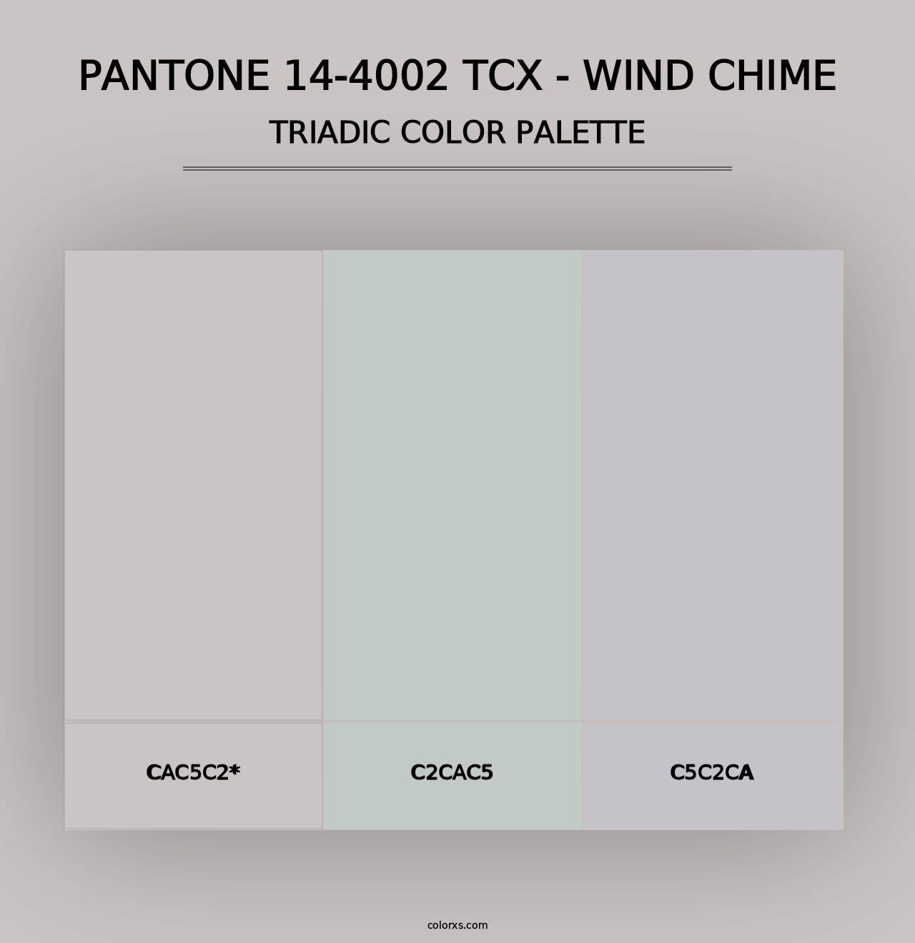 PANTONE 14-4002 TCX - Wind Chime - Triadic Color Palette