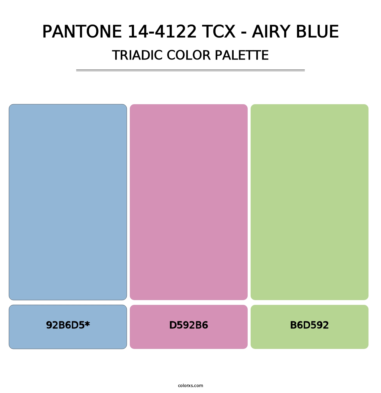 PANTONE 14-4122 TCX - Airy Blue - Triadic Color Palette