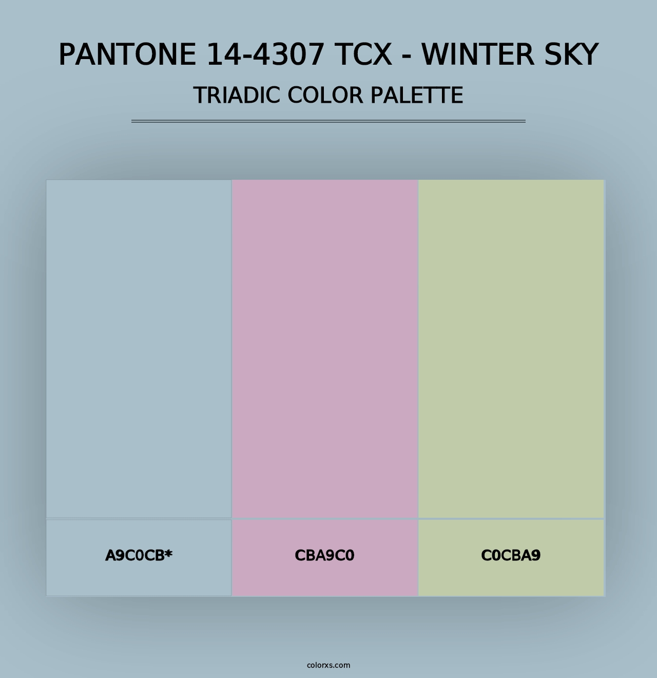 PANTONE 14-4307 TCX - Winter Sky - Triadic Color Palette