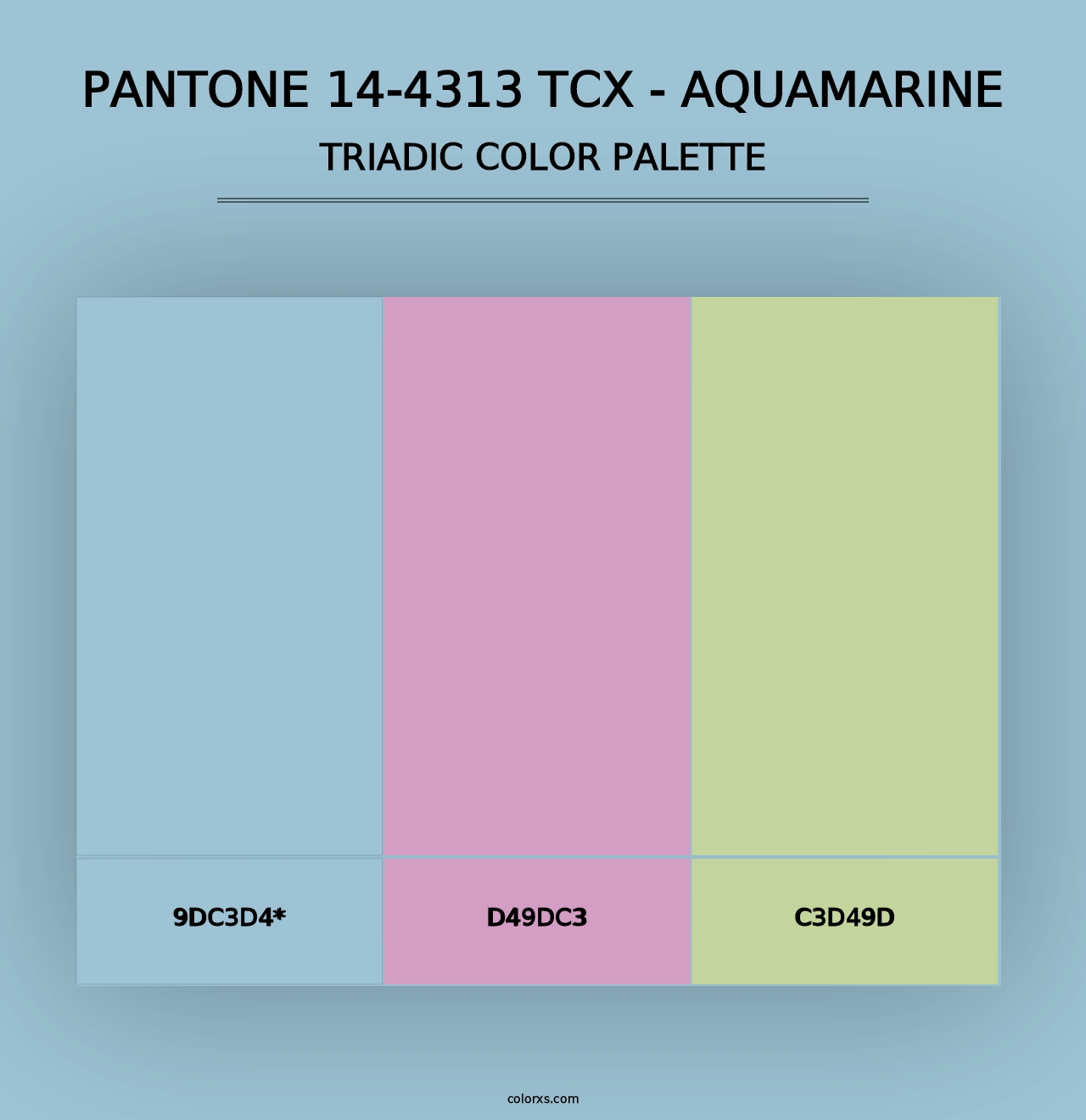 PANTONE 14-4313 TCX - Aquamarine - Triadic Color Palette