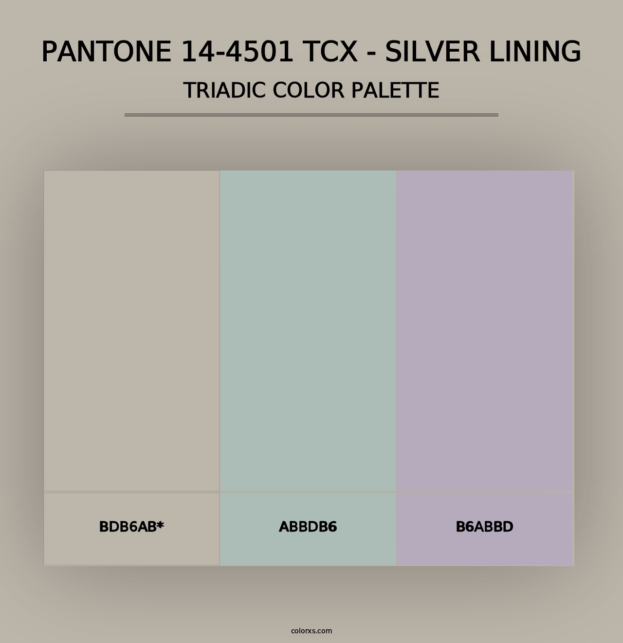 PANTONE 14-4501 TCX - Silver Lining - Triadic Color Palette