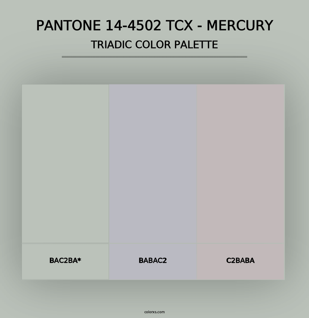 PANTONE 14-4502 TCX - Mercury - Triadic Color Palette