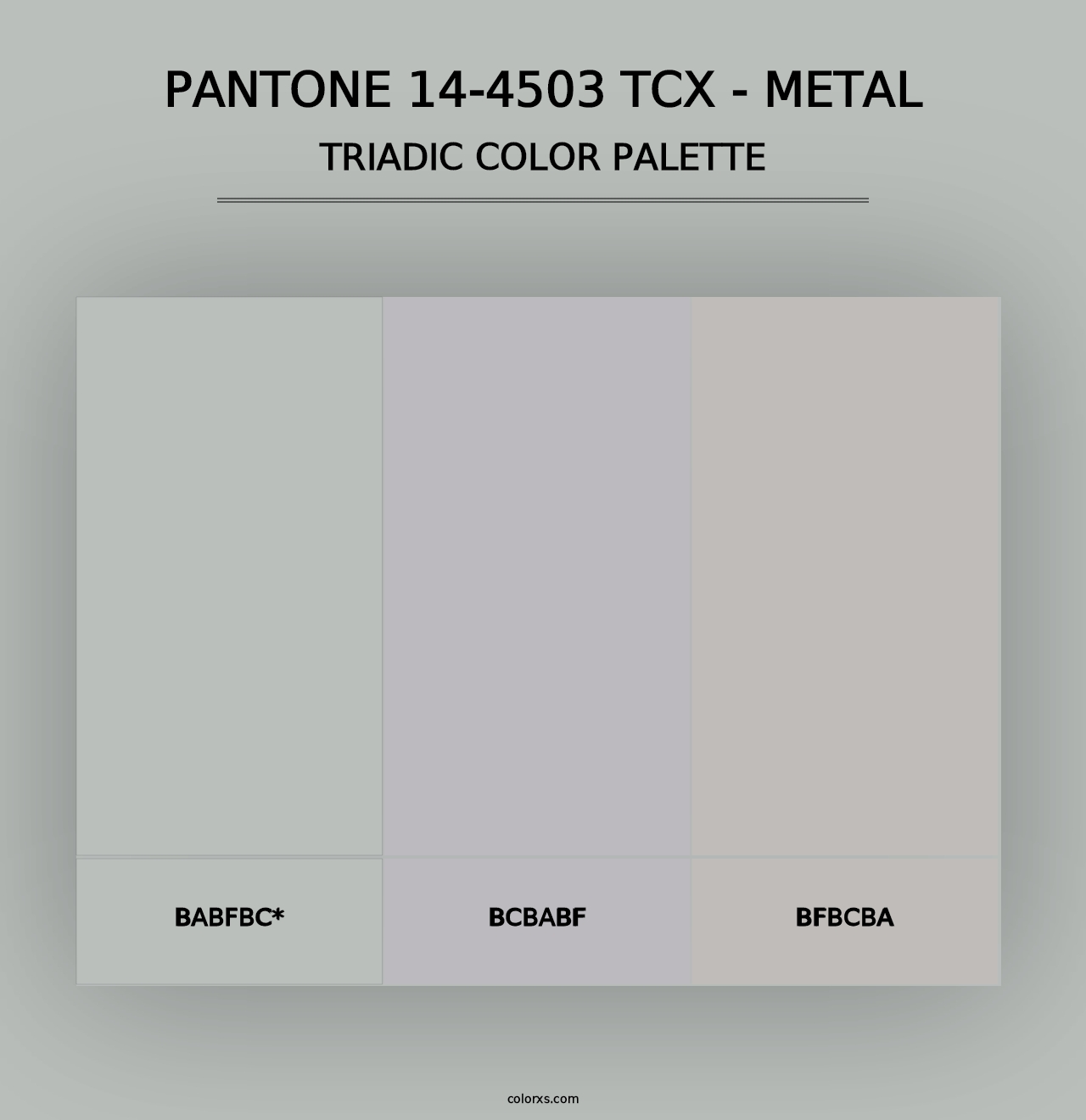 PANTONE 14-4503 TCX - Metal - Triadic Color Palette