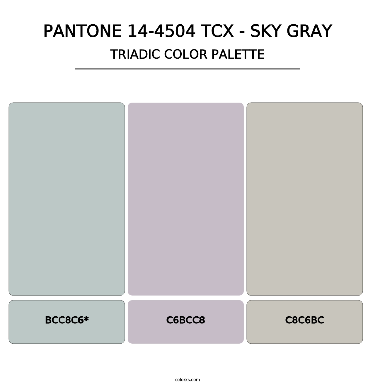 PANTONE 14-4504 TCX - Sky Gray - Triadic Color Palette