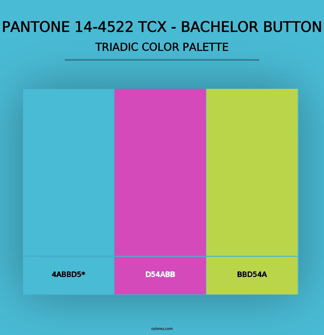 PANTONE 14-4522 TCX - Bachelor Button - Triadic Color Palette