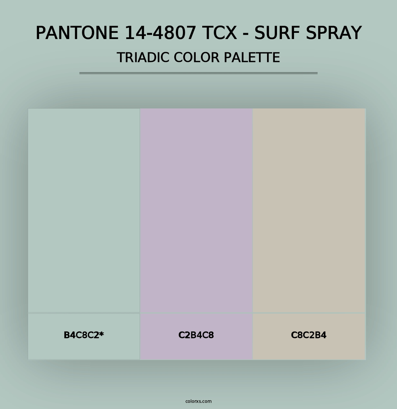 PANTONE 14-4807 TCX - Surf Spray - Triadic Color Palette