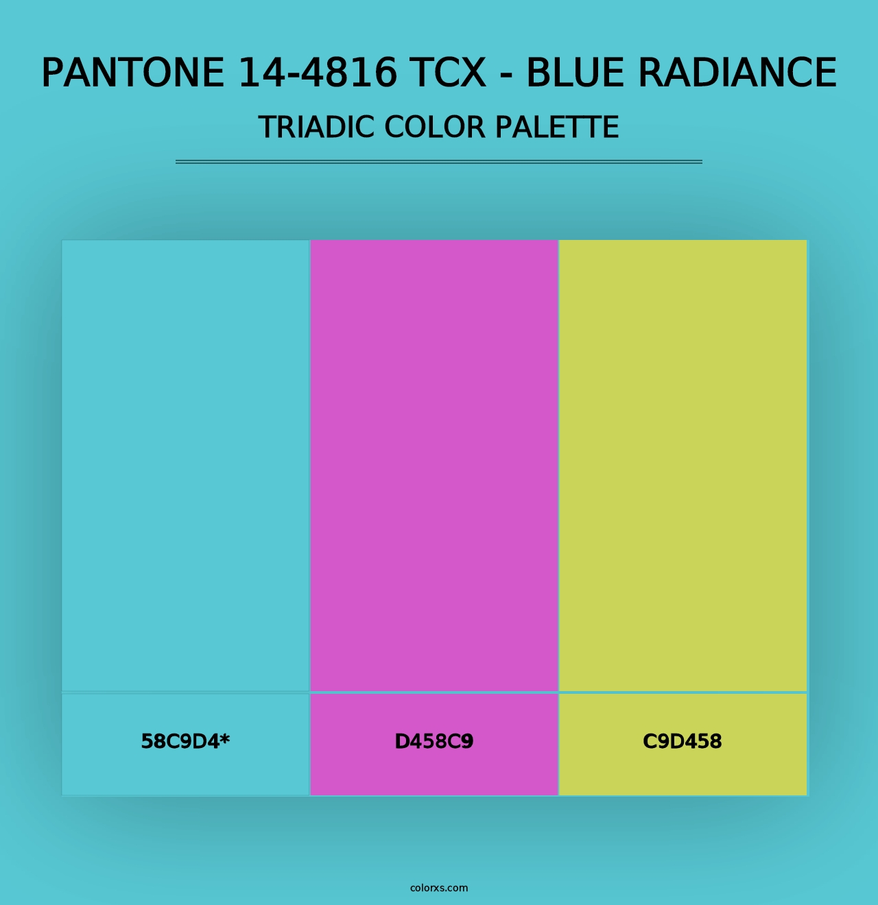 PANTONE 14-4816 TCX - Blue Radiance - Triadic Color Palette