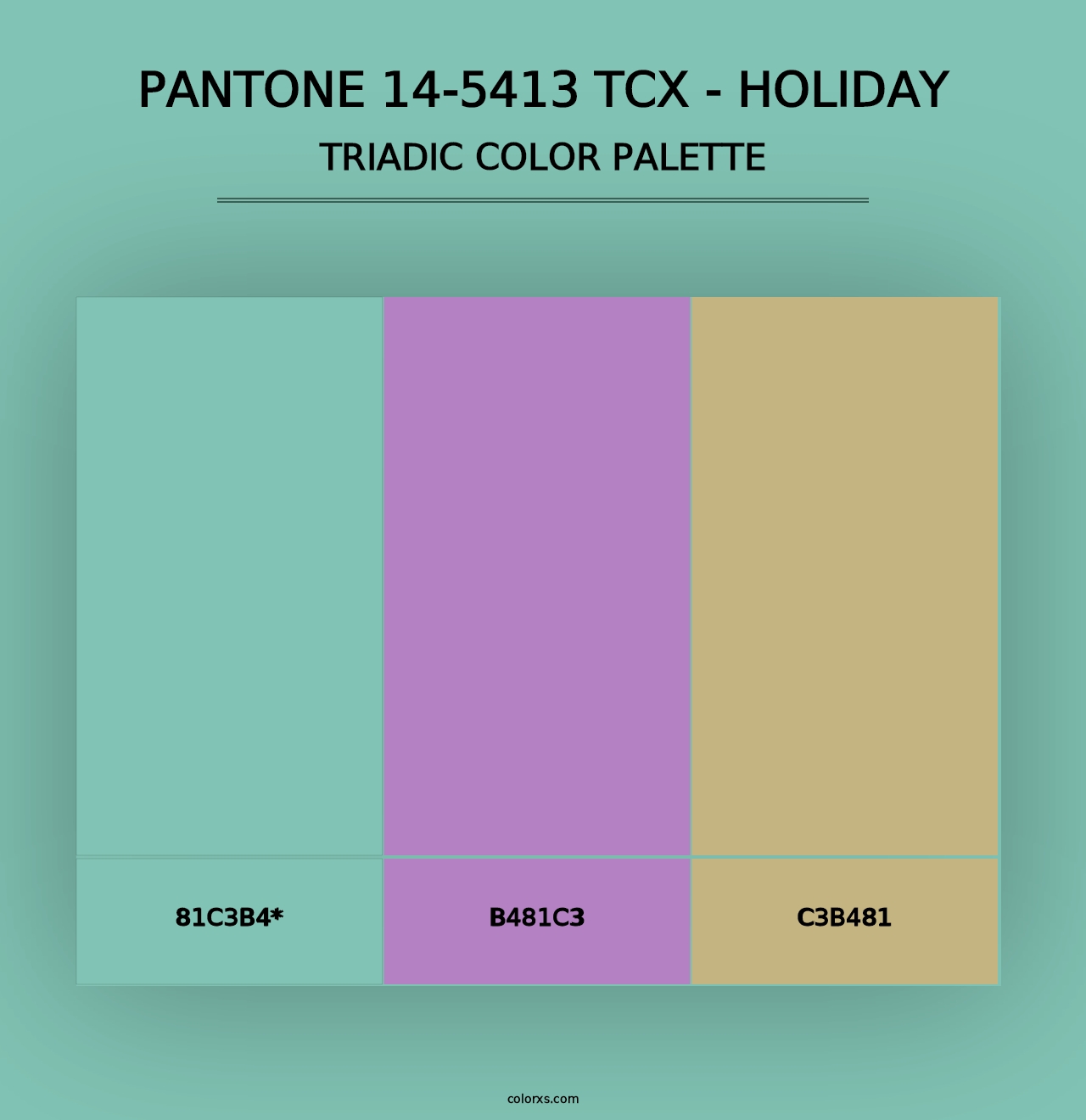 PANTONE 14-5413 TCX - Holiday - Triadic Color Palette