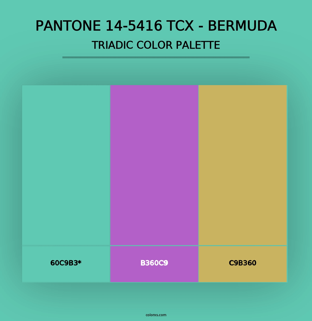 PANTONE 14-5416 TCX - Bermuda - Triadic Color Palette