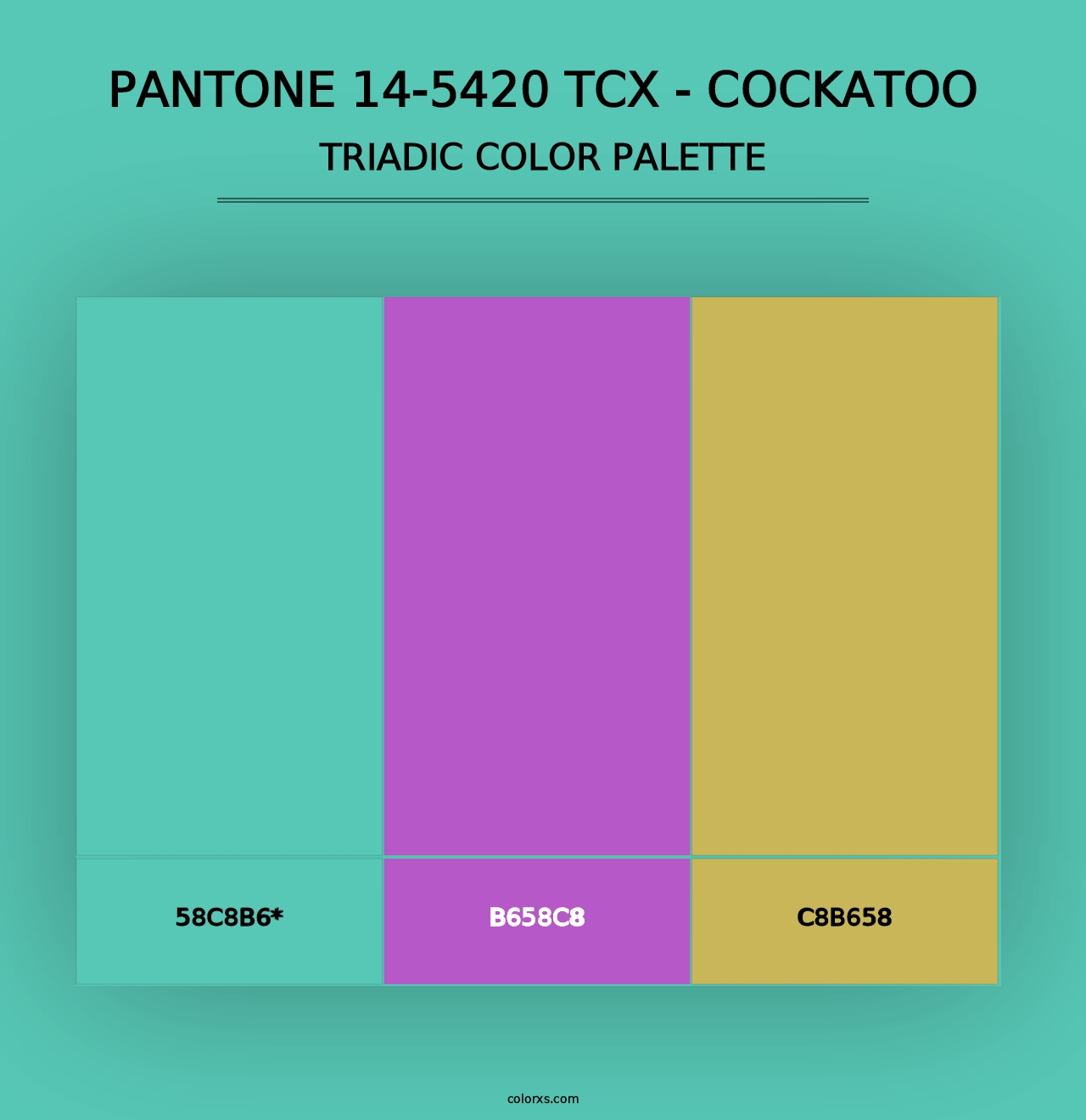 PANTONE 14-5420 TCX - Cockatoo - Triadic Color Palette