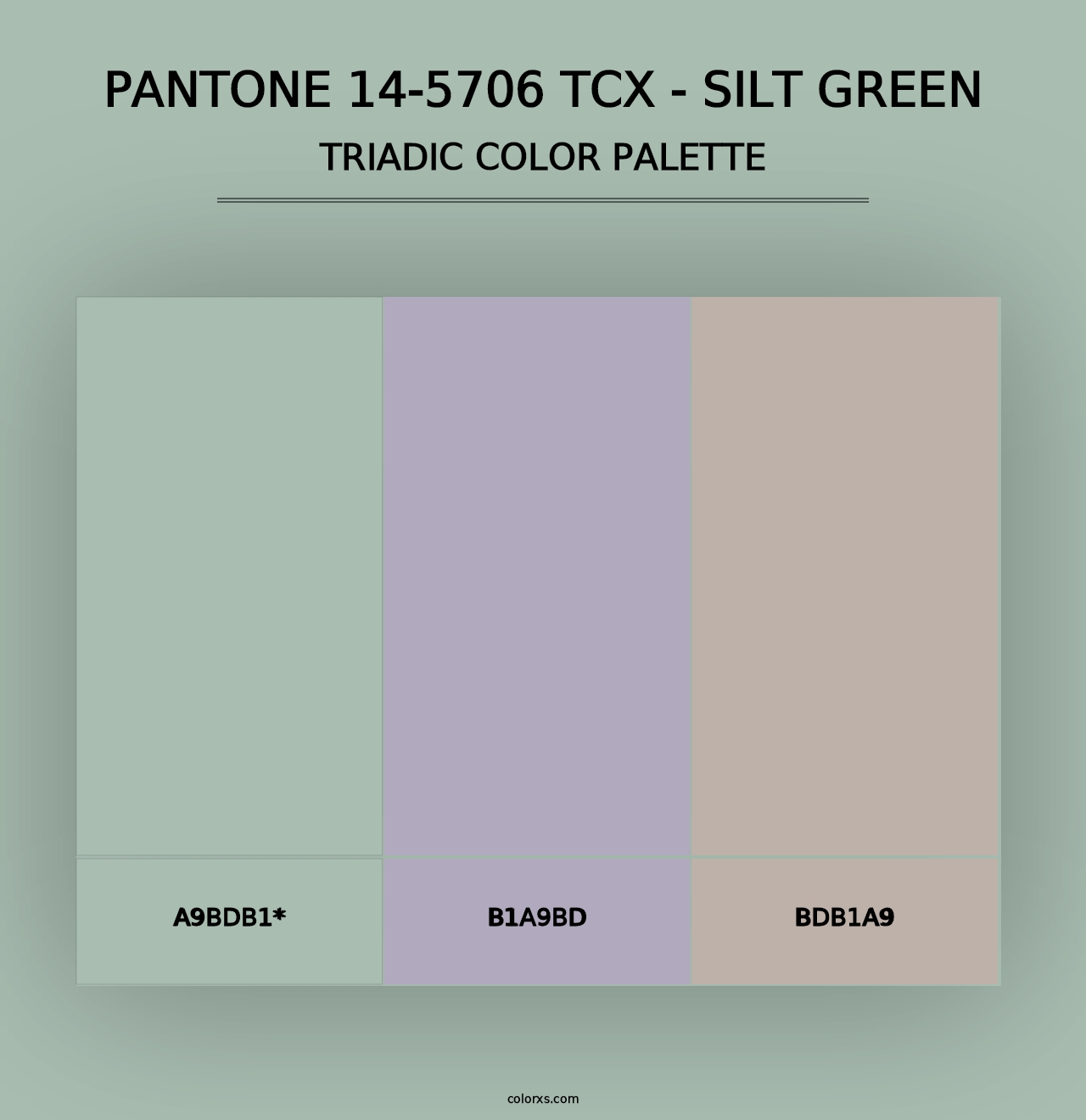 PANTONE 14-5706 TCX - Silt Green - Triadic Color Palette