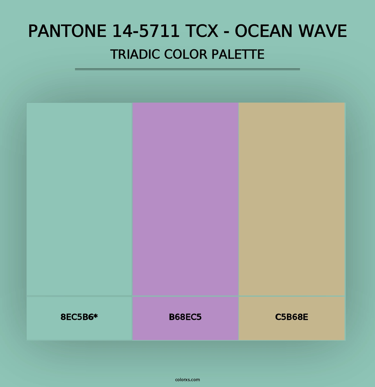 PANTONE 14-5711 TCX - Ocean Wave - Triadic Color Palette