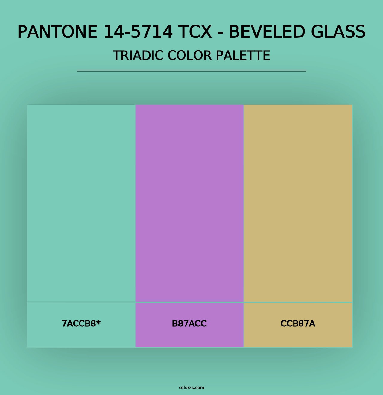 PANTONE 14-5714 TCX - Beveled Glass - Triadic Color Palette