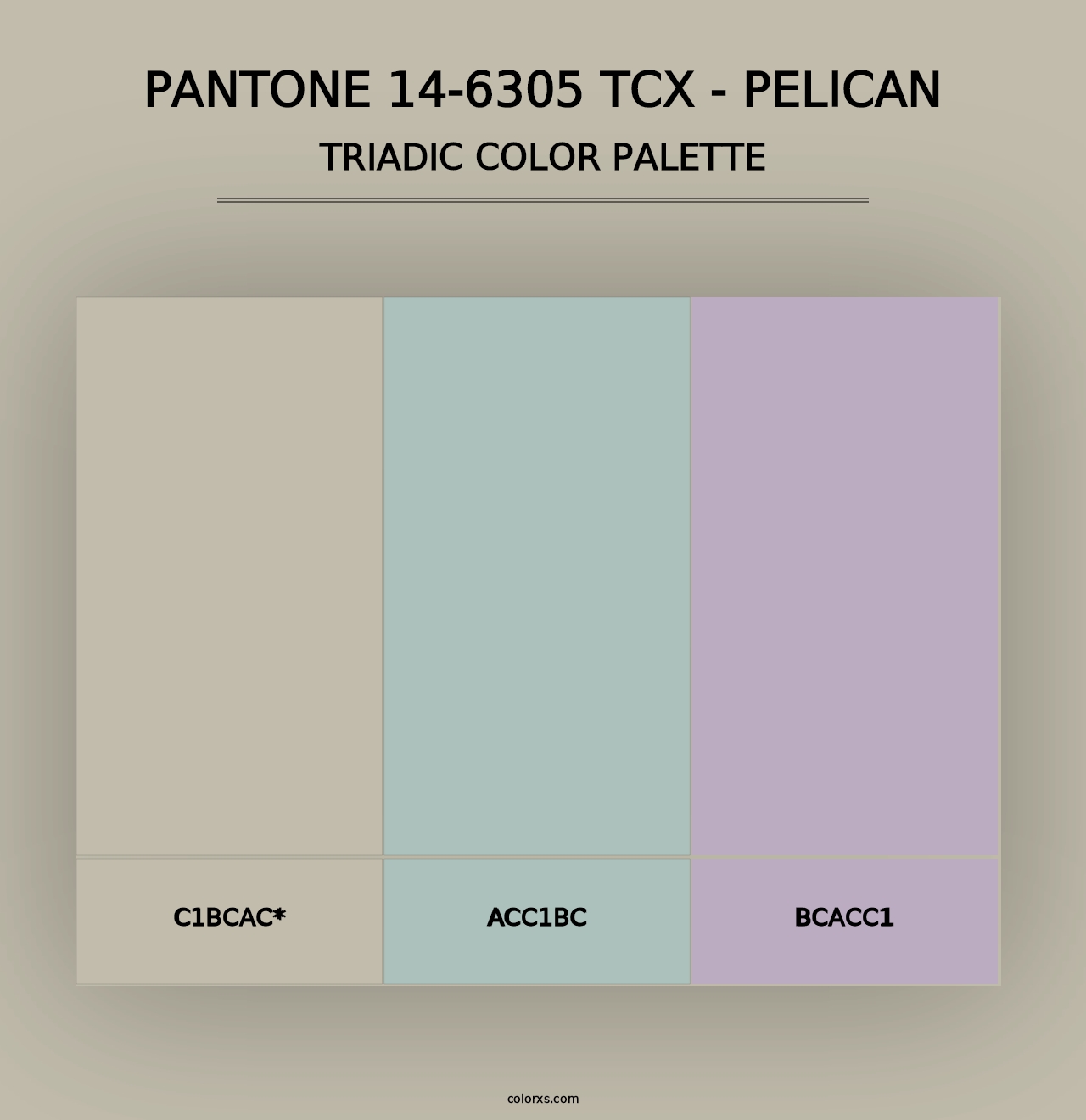 PANTONE 14-6305 TCX - Pelican - Triadic Color Palette