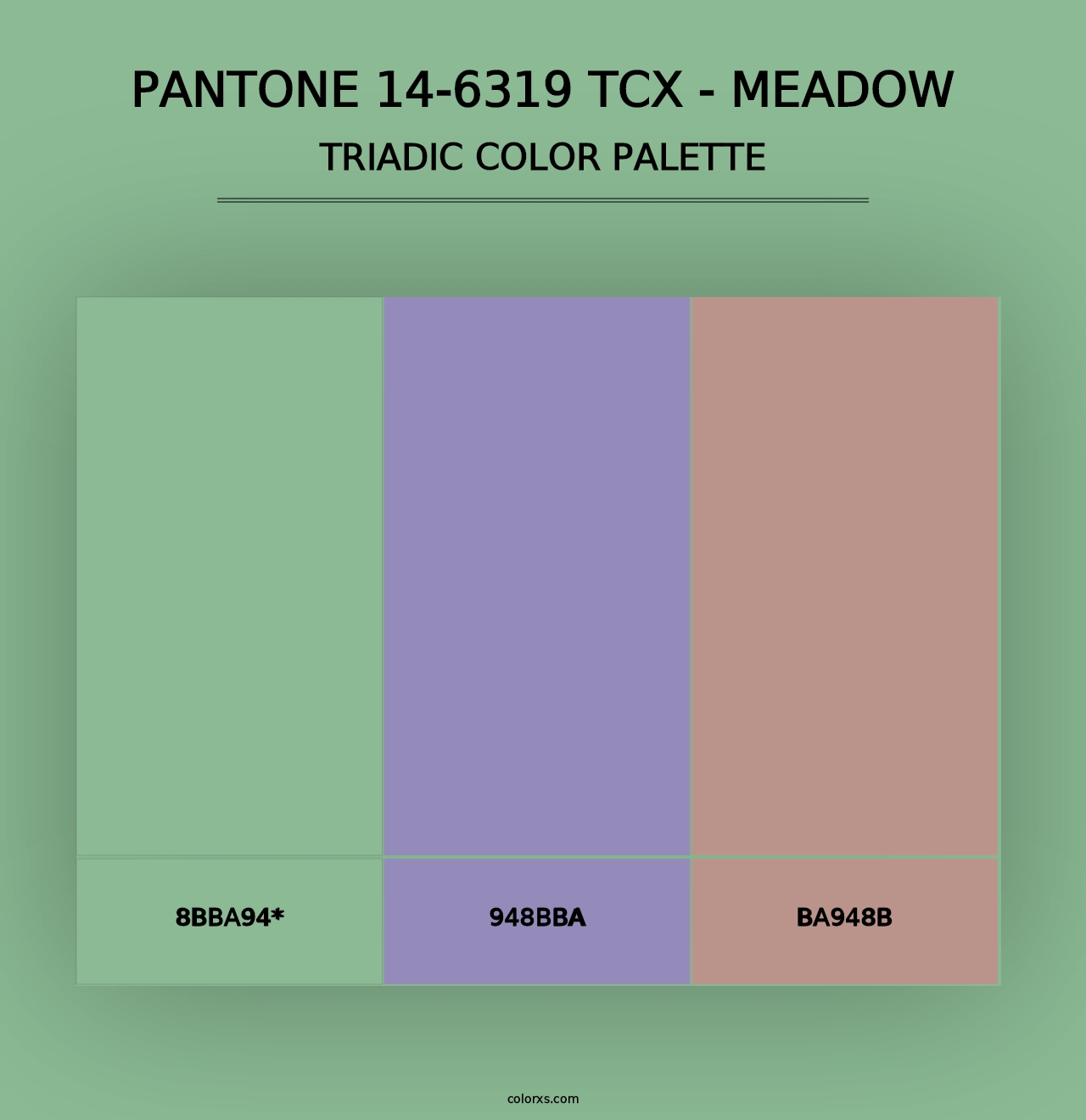 PANTONE 14-6319 TCX - Meadow - Triadic Color Palette