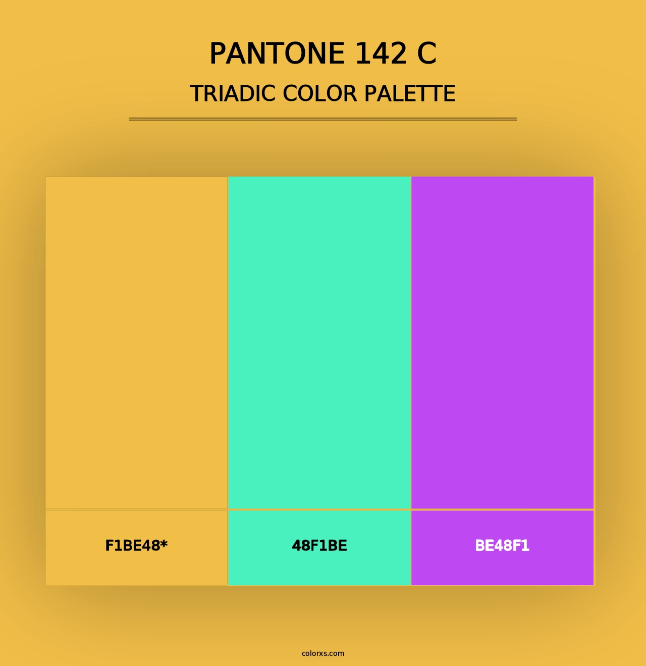 PANTONE 142 C - Triadic Color Palette