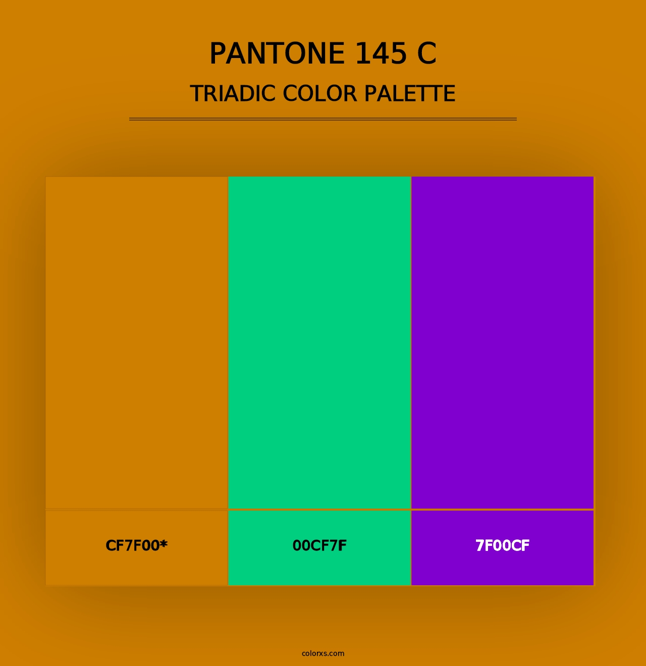 PANTONE 145 C - Triadic Color Palette