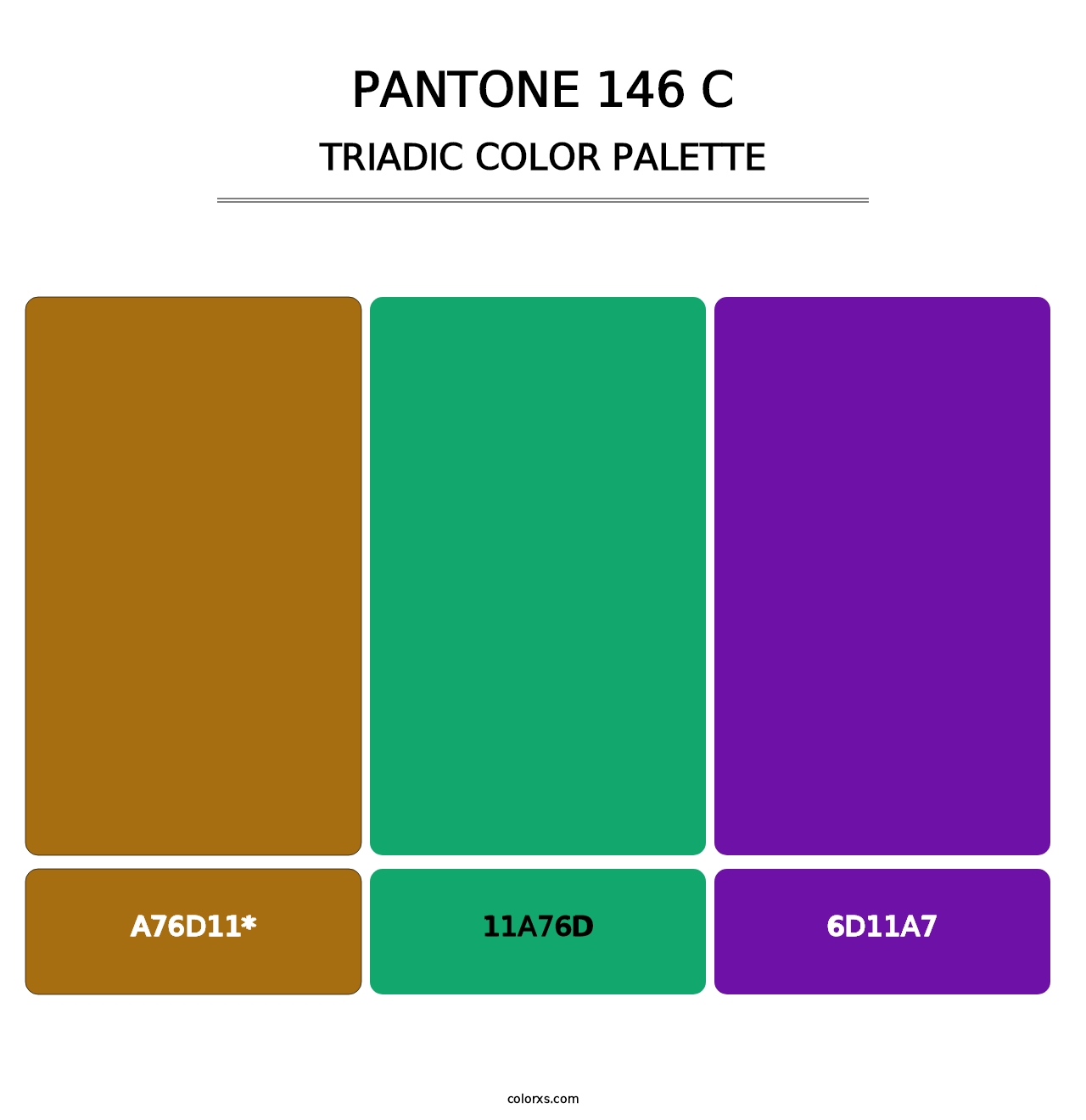 PANTONE 146 C - Triadic Color Palette