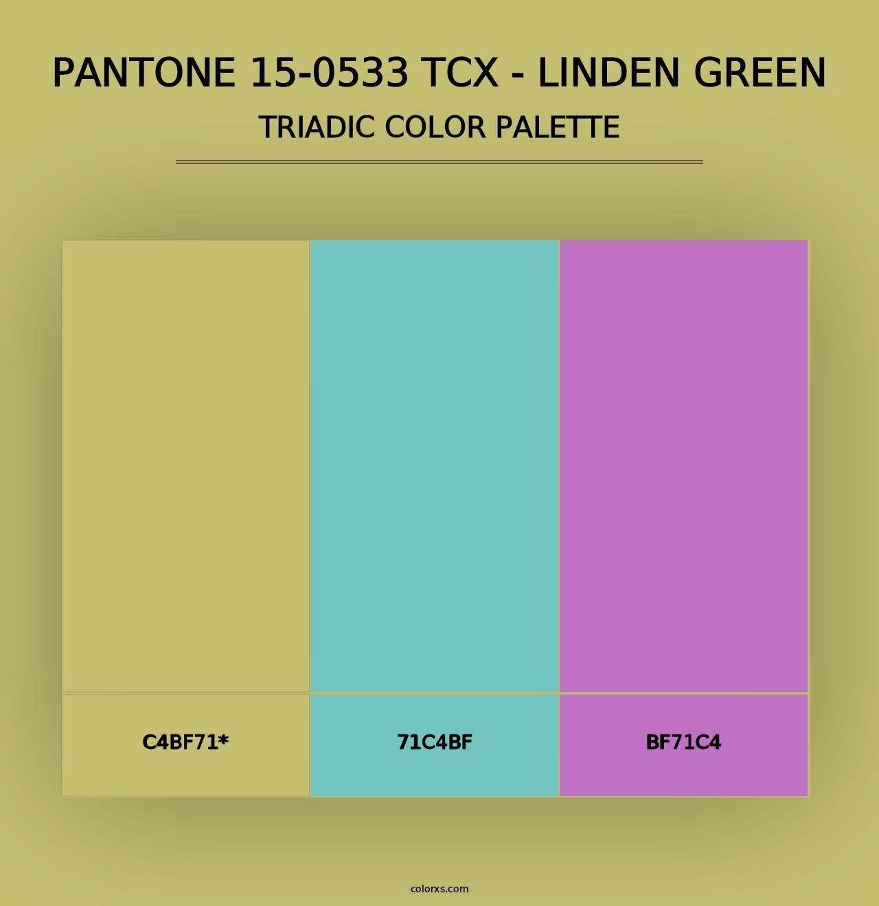 PANTONE 15-0533 TCX - Linden Green - Triadic Color Palette