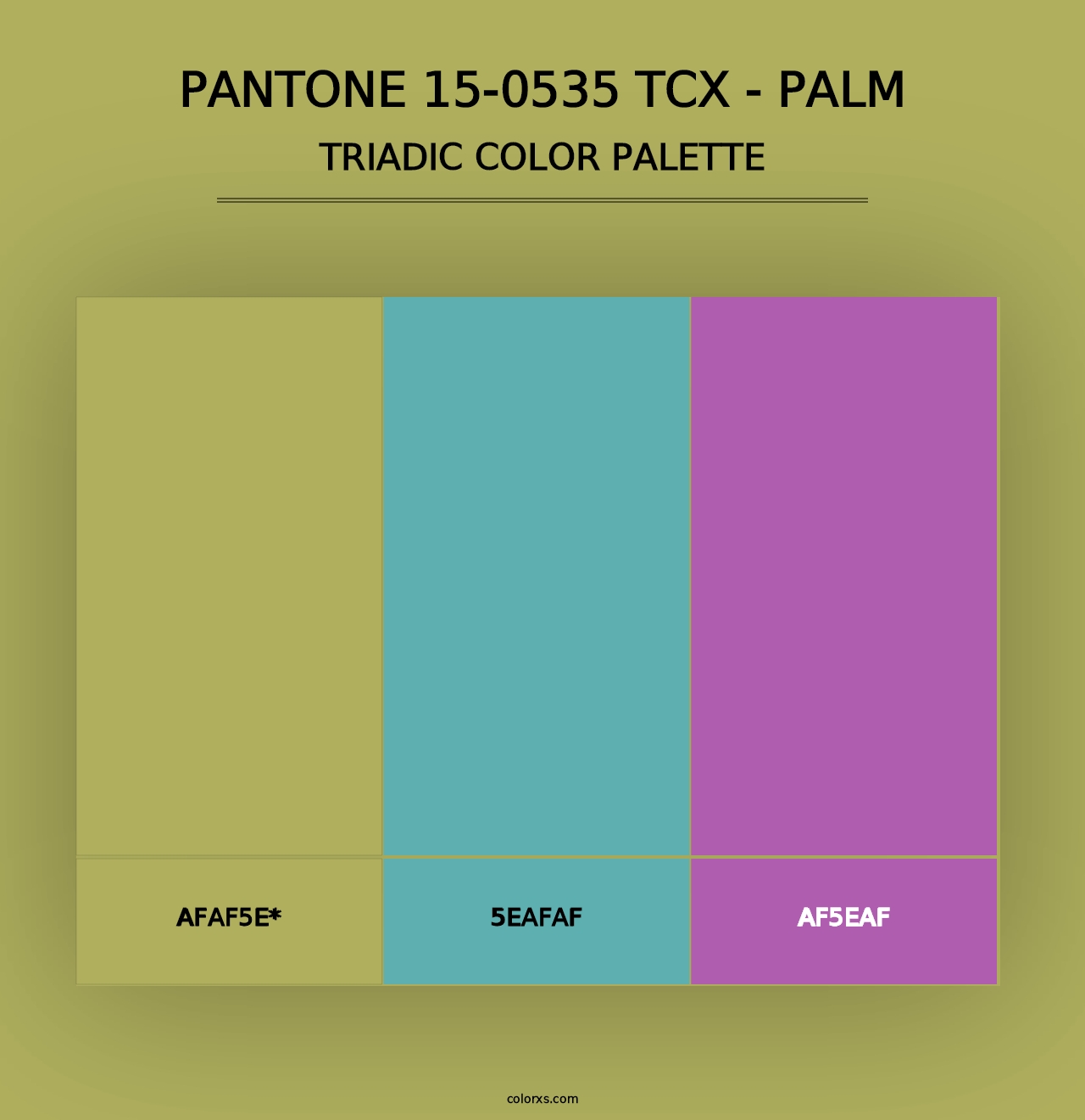 PANTONE 15-0535 TCX - Palm - Triadic Color Palette