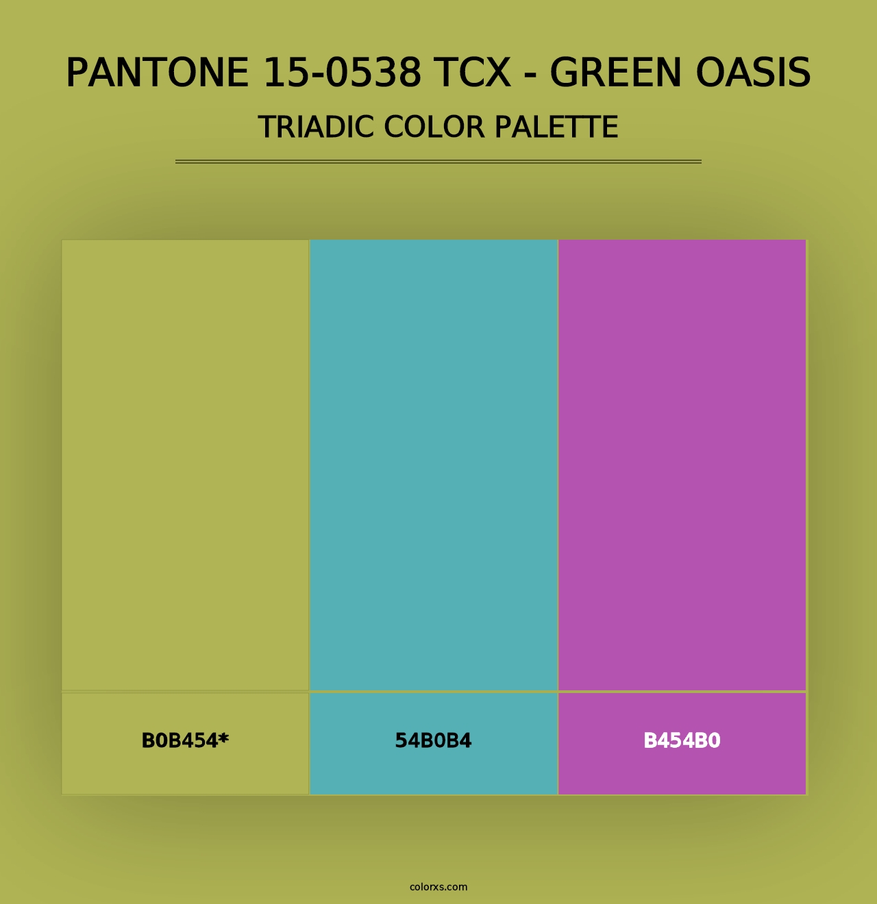 PANTONE 15-0538 TCX - Green Oasis - Triadic Color Palette