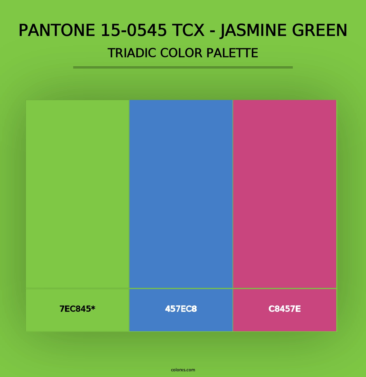 PANTONE 15-0545 TCX - Jasmine Green - Triadic Color Palette