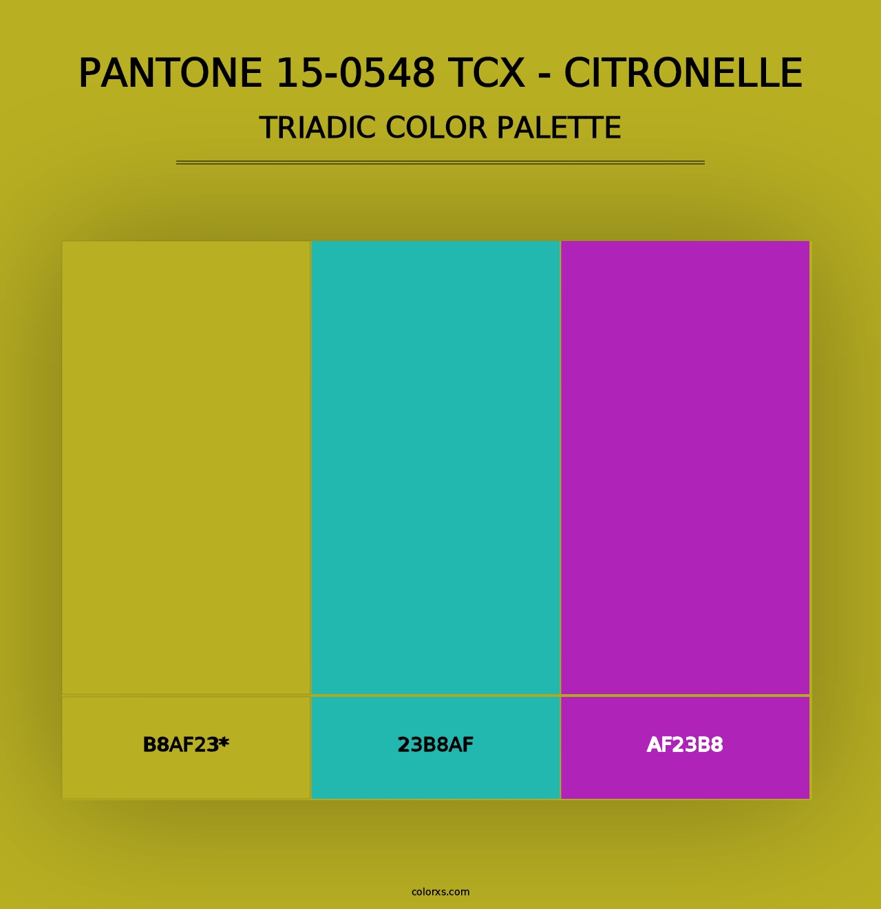 PANTONE 15-0548 TCX - Citronelle - Triadic Color Palette