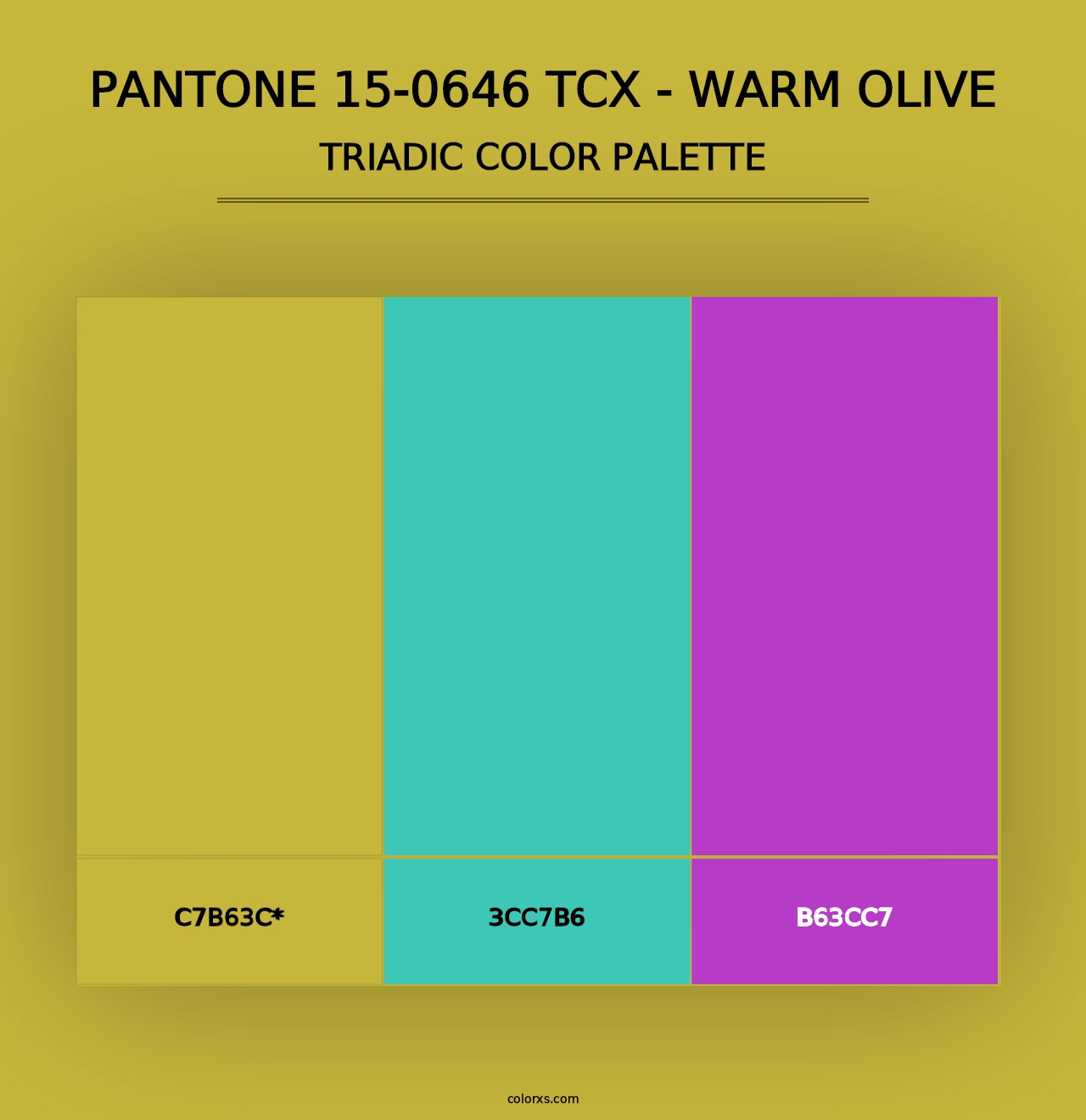 PANTONE 15-0646 TCX - Warm Olive - Triadic Color Palette