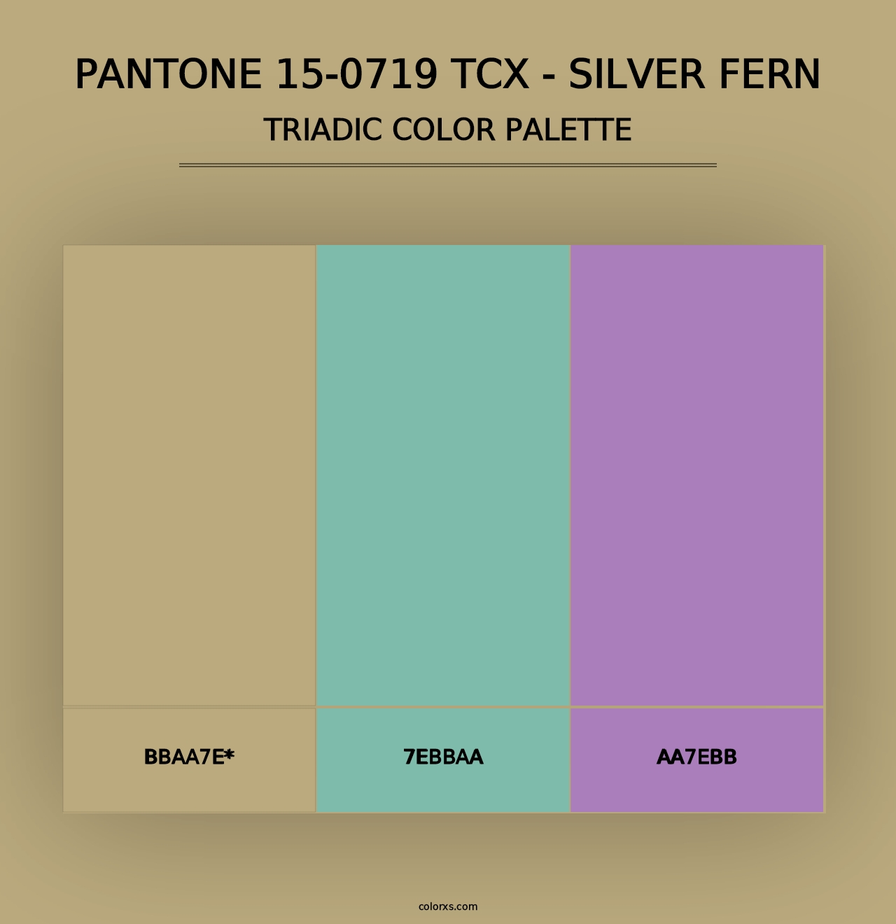 PANTONE 15-0719 TCX - Silver Fern - Triadic Color Palette