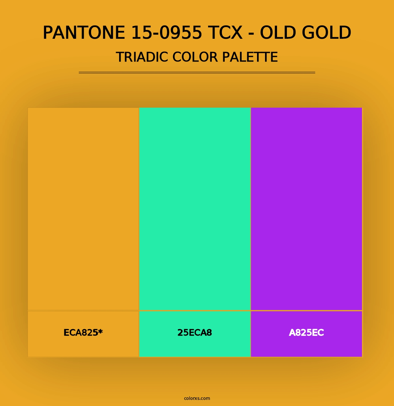 PANTONE 15-0955 TCX - Old Gold - Triadic Color Palette