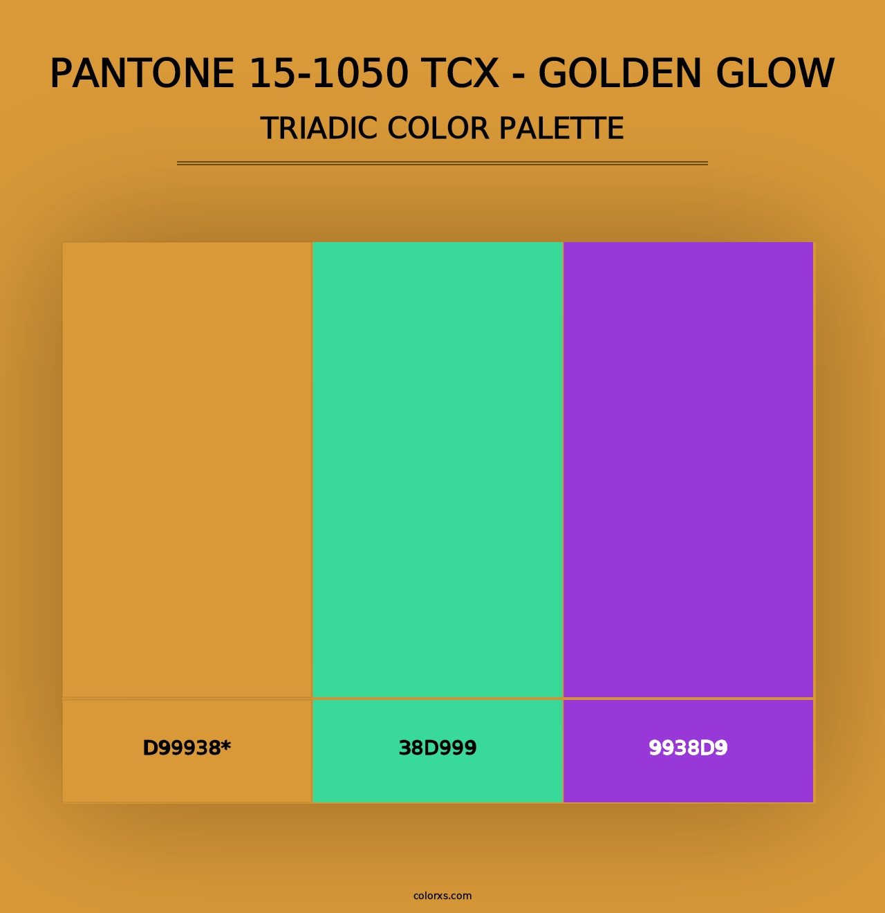 PANTONE 15-1050 TCX - Golden Glow - Triadic Color Palette