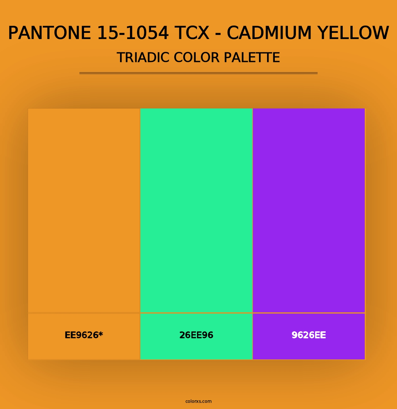 PANTONE 15-1054 TCX - Cadmium Yellow - Triadic Color Palette