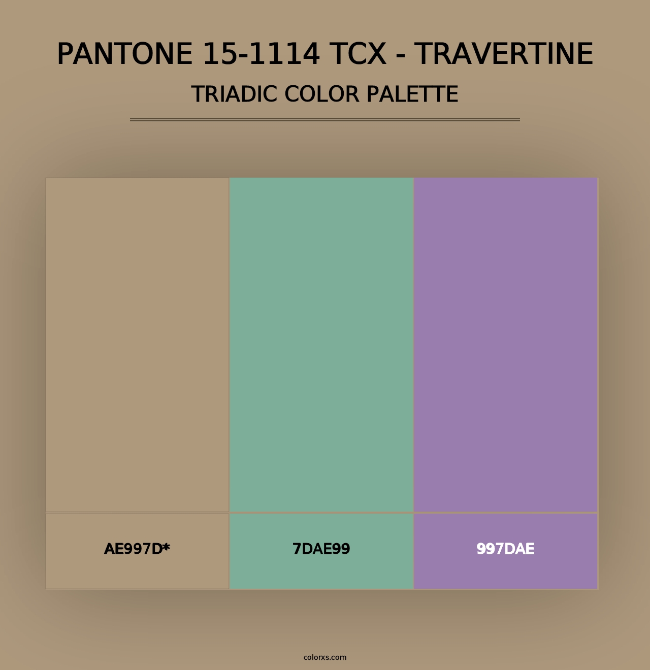 PANTONE 15-1114 TCX - Travertine - Triadic Color Palette