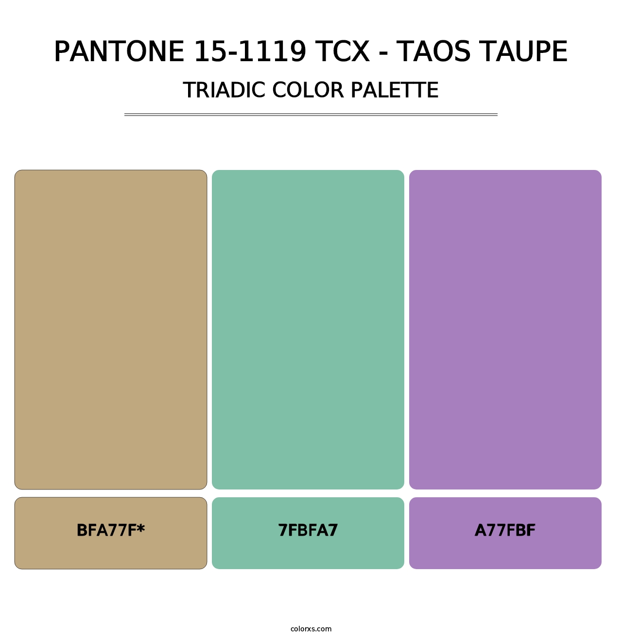 PANTONE 15-1119 TCX - Taos Taupe - Triadic Color Palette