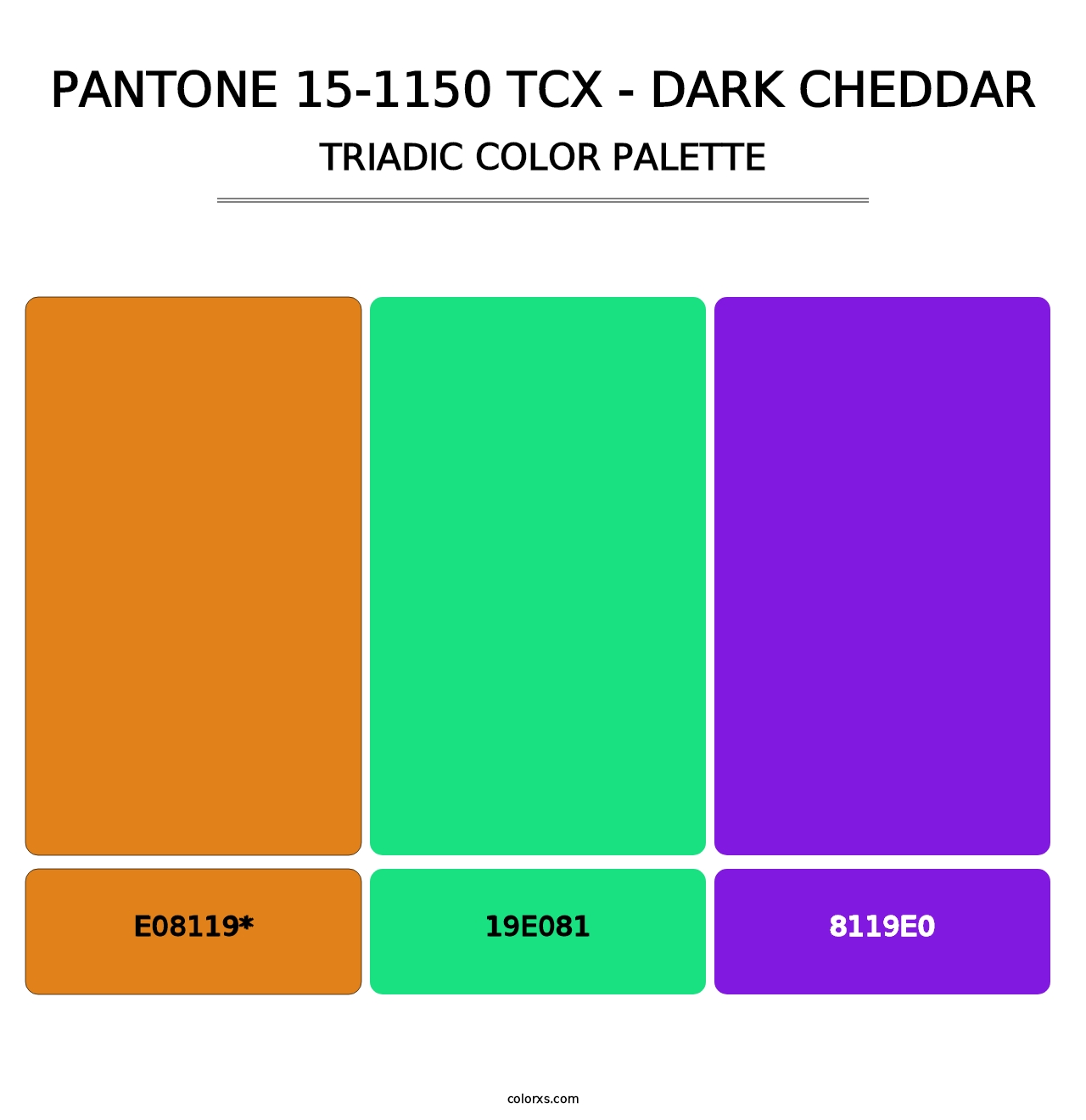 PANTONE 15-1150 TCX - Dark Cheddar - Triadic Color Palette