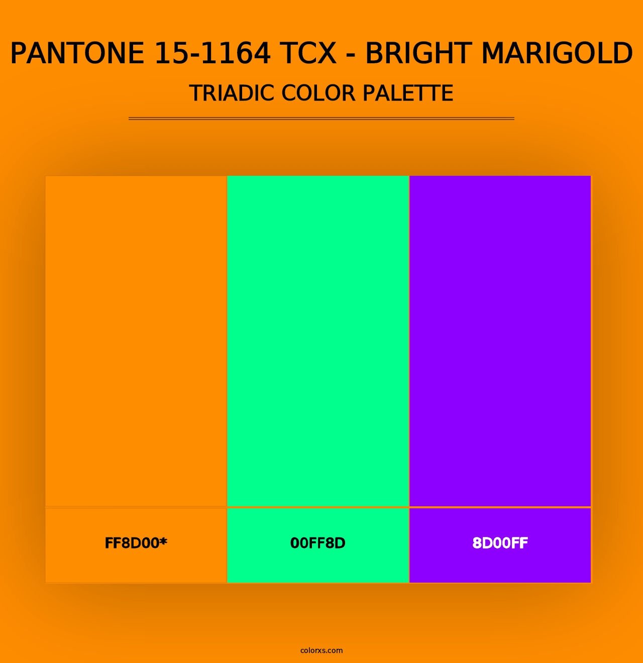 PANTONE 15-1164 TCX - Bright Marigold - Triadic Color Palette