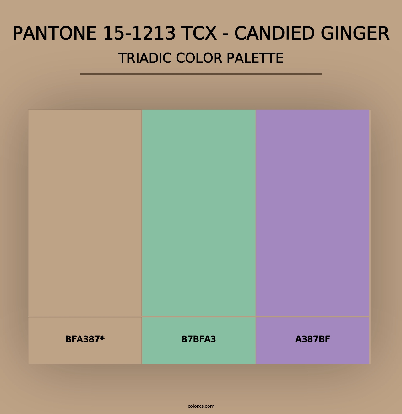 PANTONE 15-1213 TCX - Candied Ginger - Triadic Color Palette