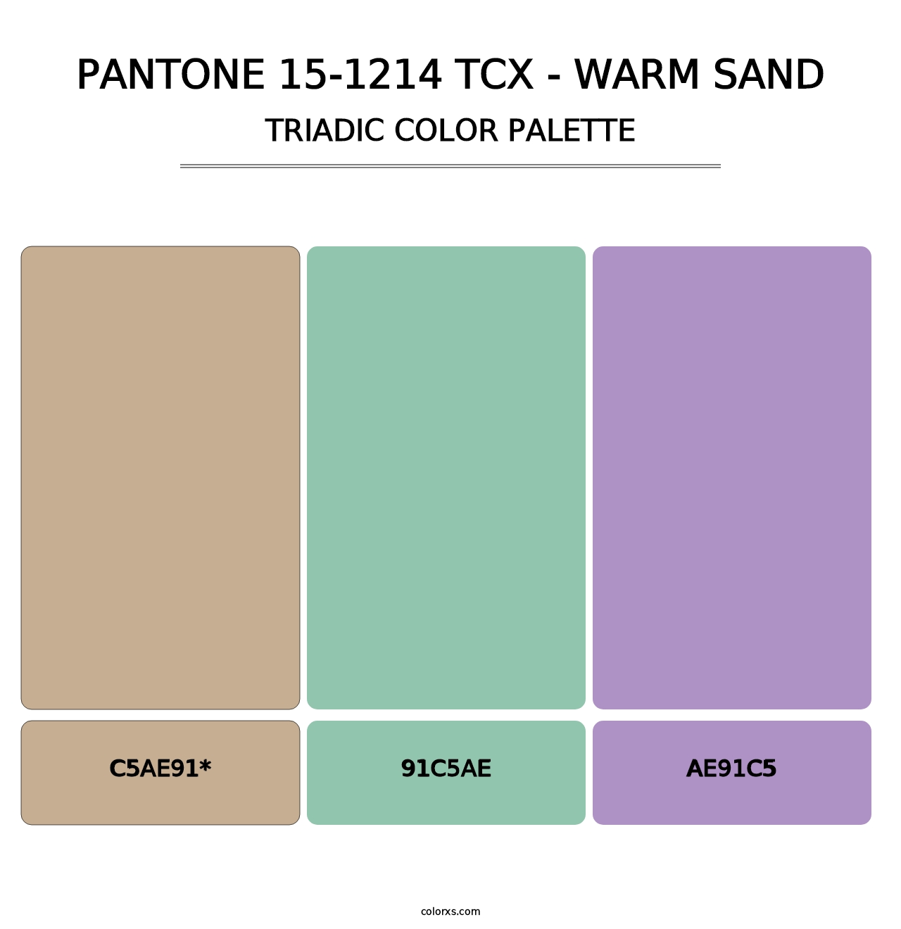 PANTONE 15-1214 TCX - Warm Sand - Triadic Color Palette