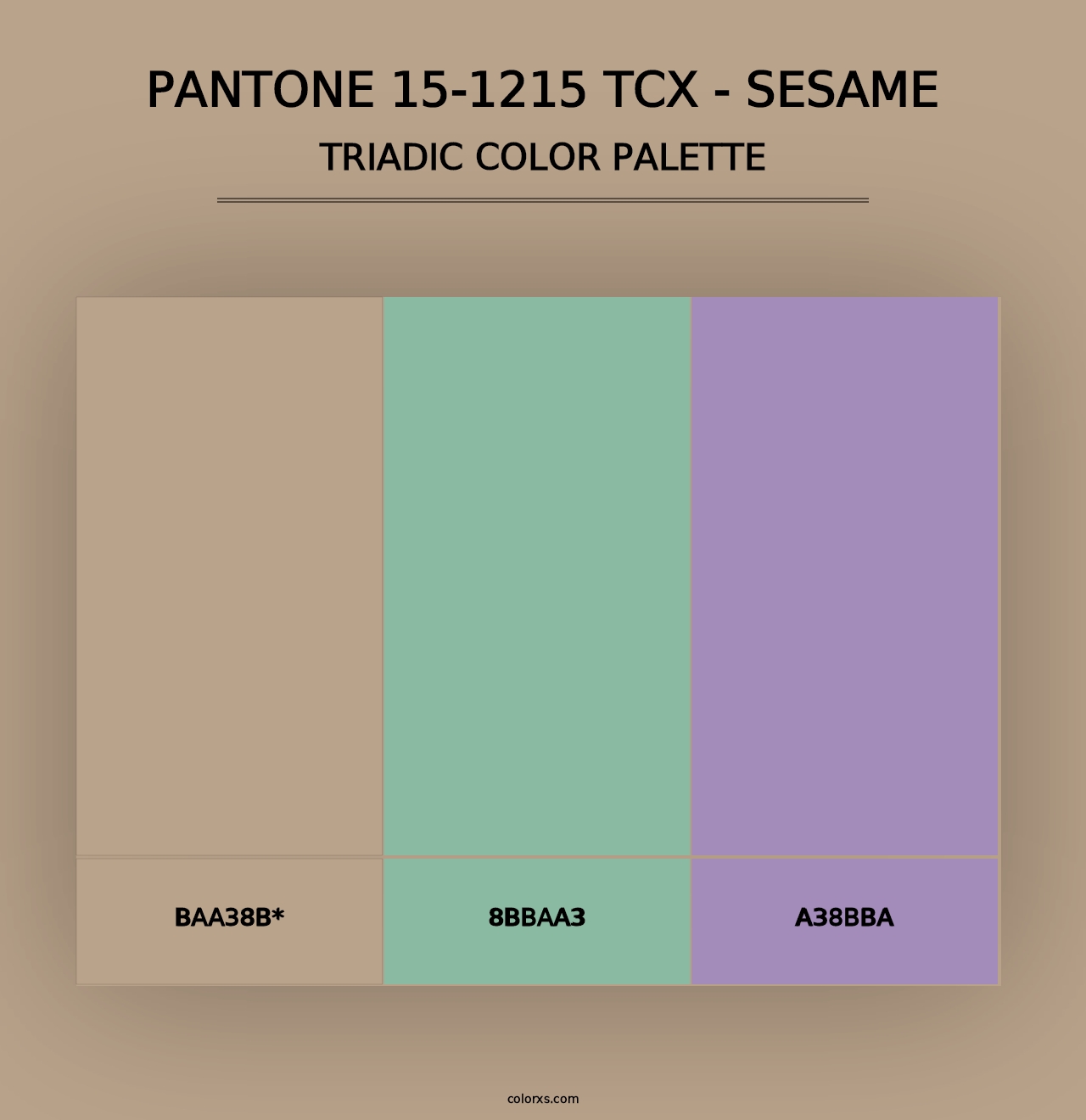 PANTONE 15-1215 TCX - Sesame - Triadic Color Palette