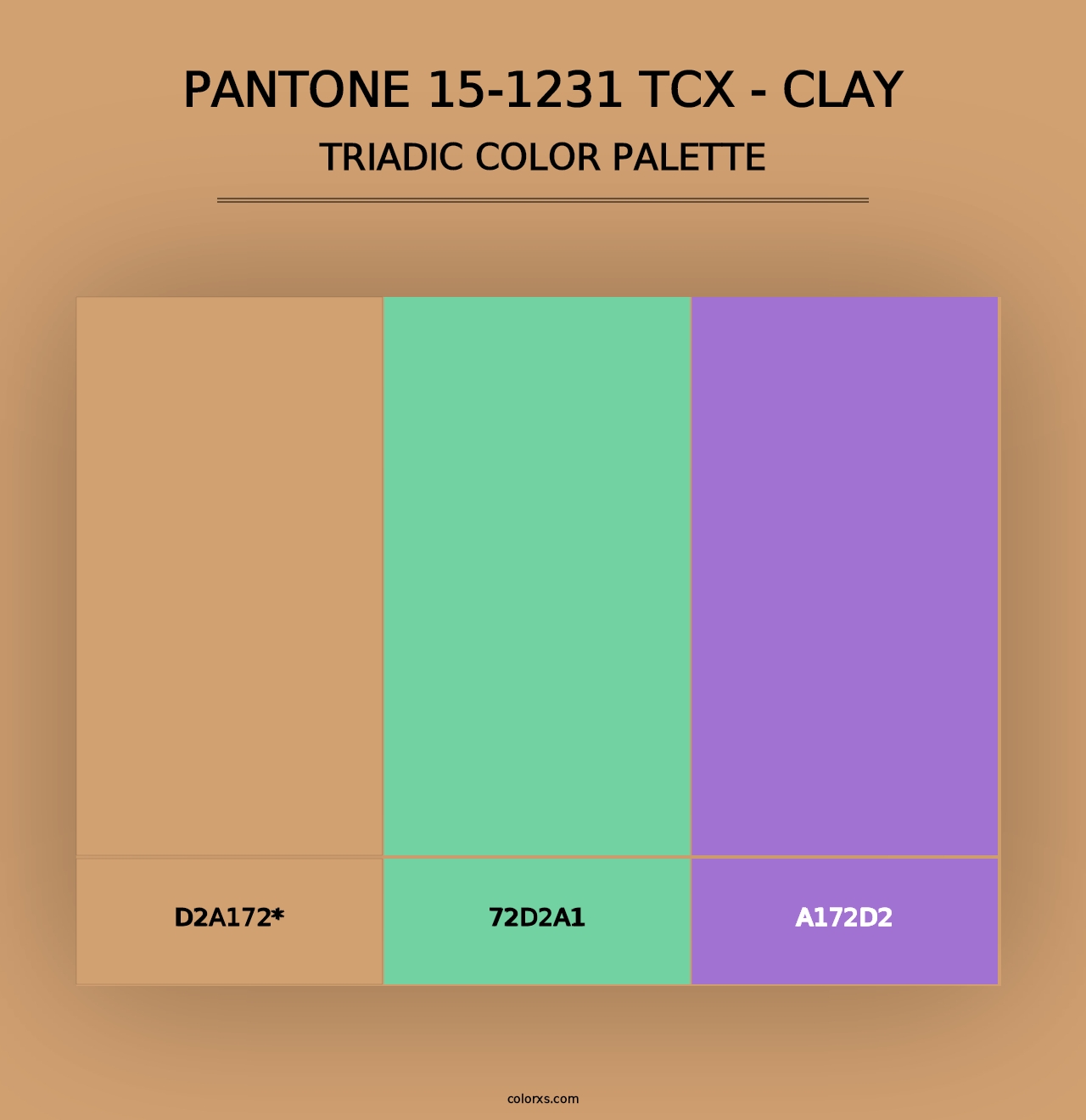 PANTONE 15-1231 TCX - Clay - Triadic Color Palette