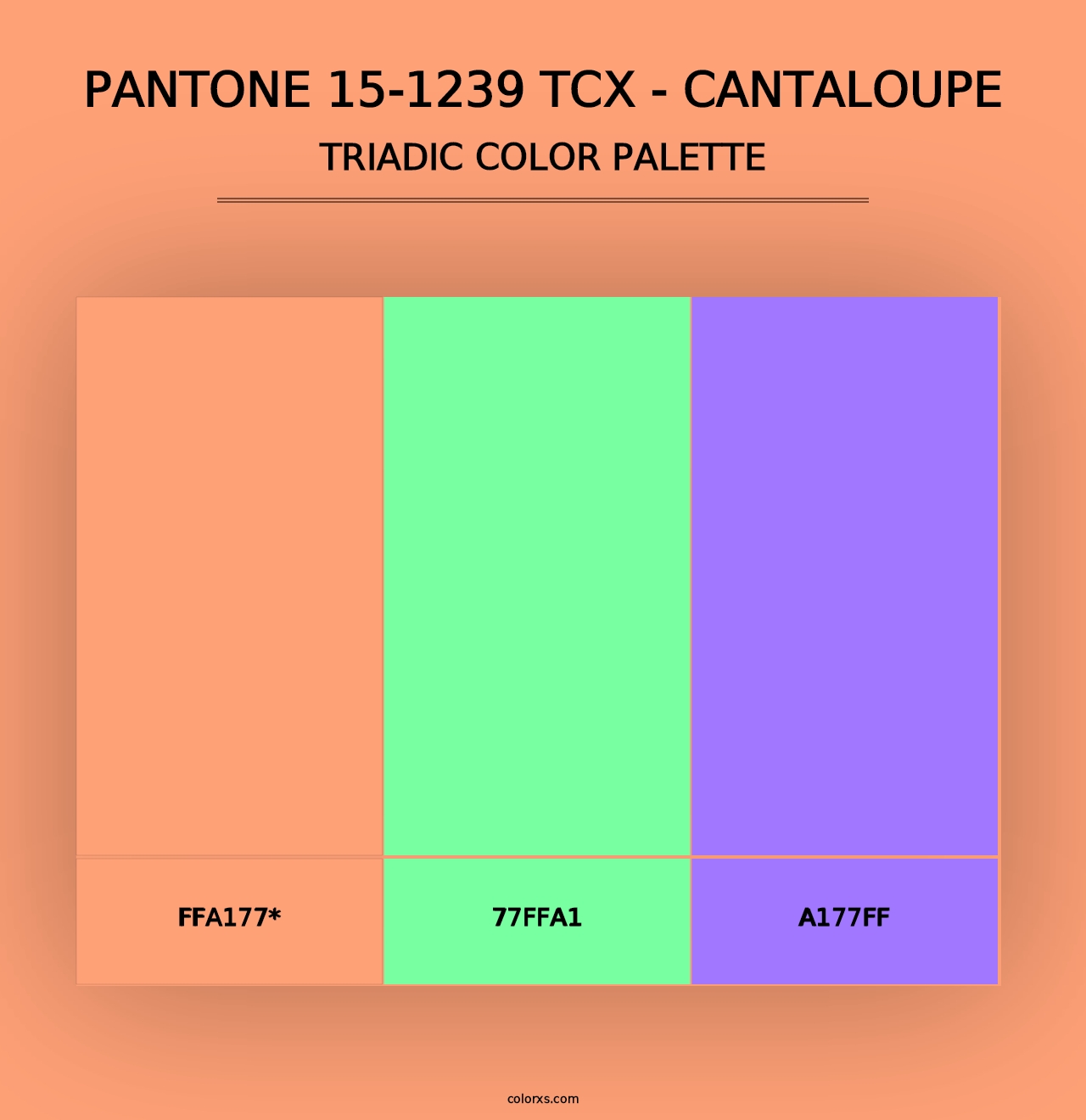 PANTONE 15-1239 TCX - Cantaloupe - Triadic Color Palette