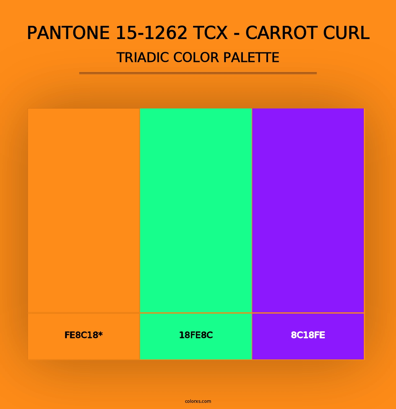 PANTONE 15-1262 TCX - Carrot Curl - Triadic Color Palette