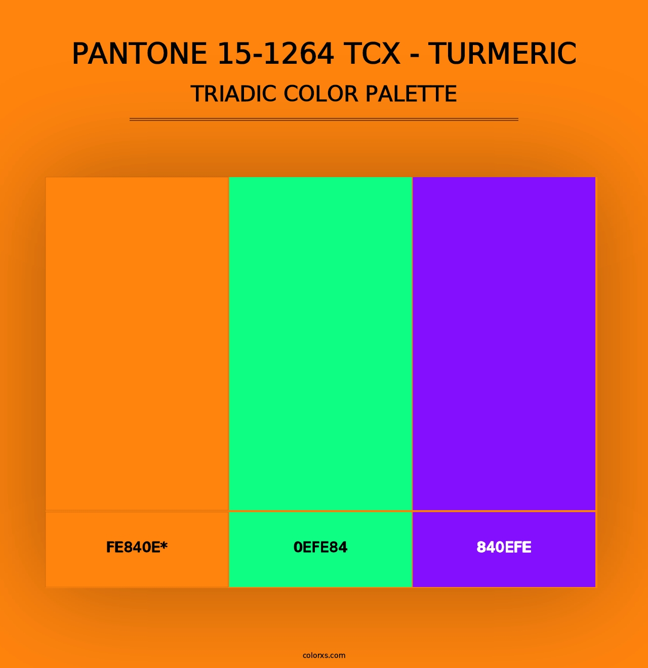 PANTONE 15-1264 TCX - Turmeric - Triadic Color Palette