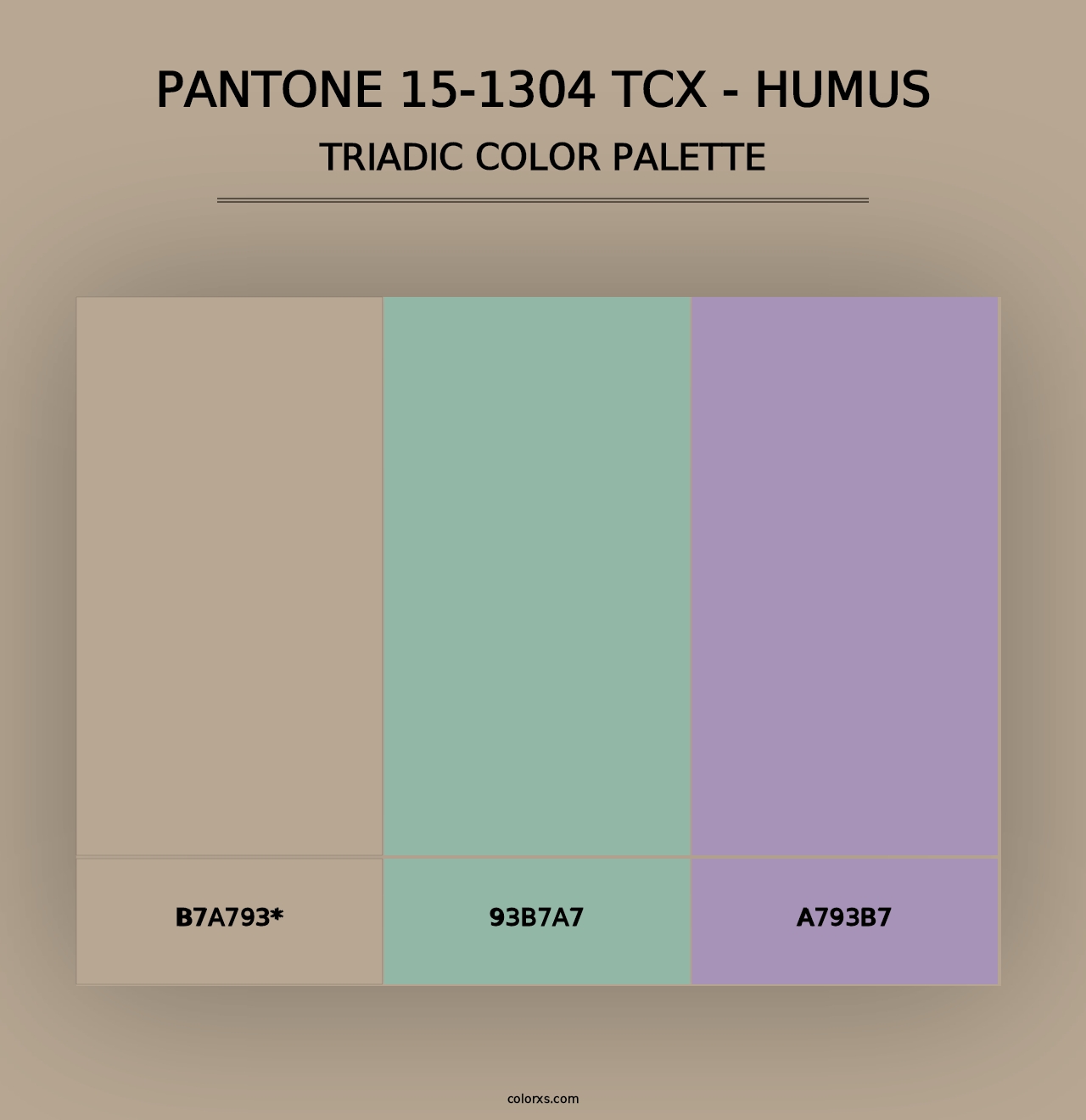 PANTONE 15-1304 TCX - Humus - Triadic Color Palette