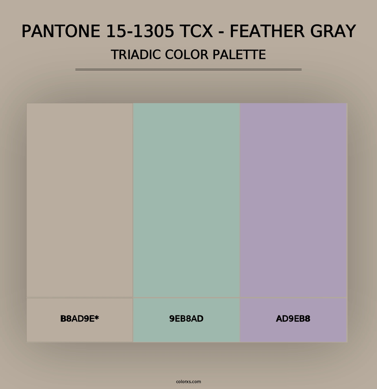 PANTONE 15-1305 TCX - Feather Gray - Triadic Color Palette