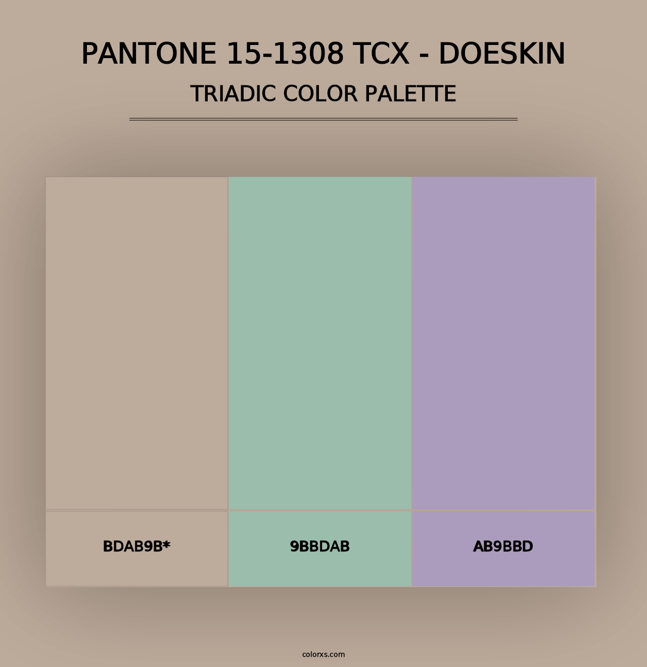 PANTONE 15-1308 TCX - Doeskin - Triadic Color Palette