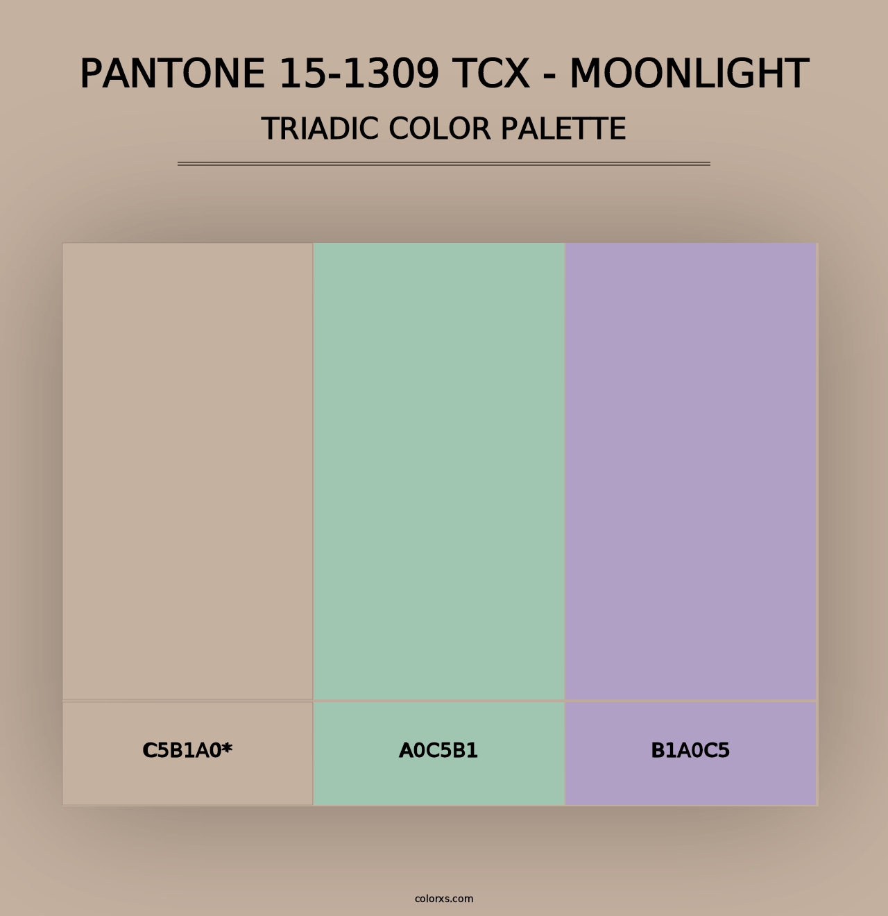 PANTONE 15-1309 TCX - Moonlight - Triadic Color Palette