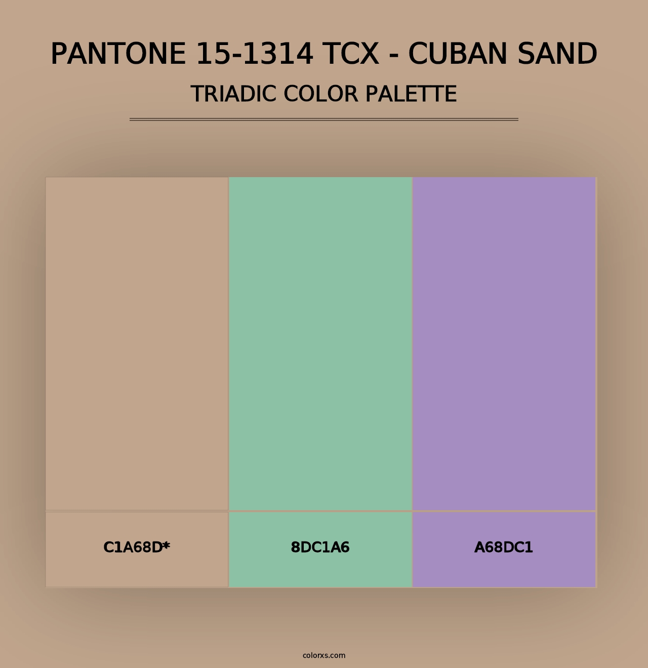 PANTONE 15-1314 TCX - Cuban Sand - Triadic Color Palette